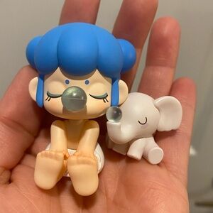Rolife Nanci Baby Seatmates - Blue Hair and Elephant - EUC